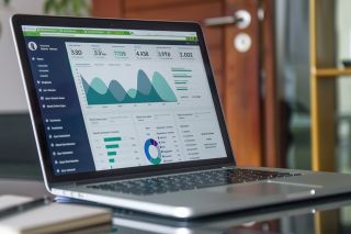 Foto: Laptop mit Statistiken